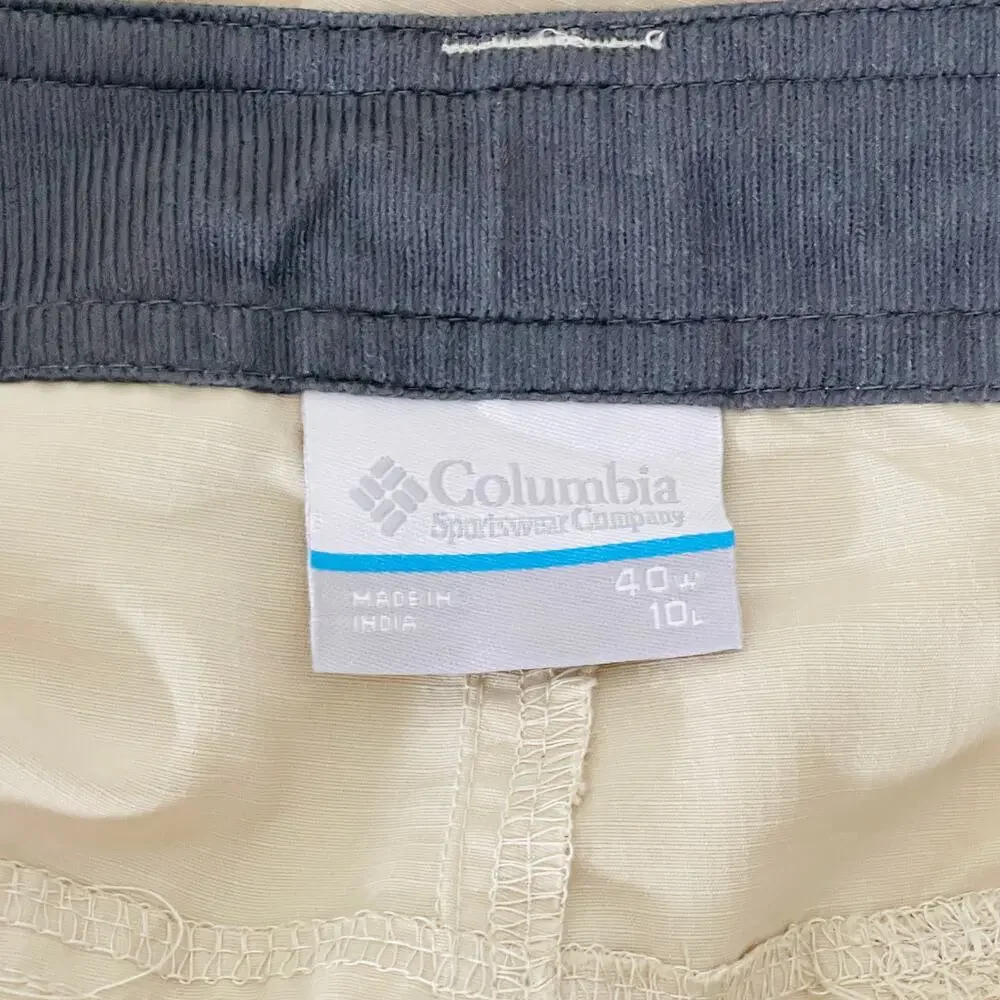 Columbia Cargo Shorts Men's 40 Omni Shade 50 UPF Moisture Wicking Khaki Belted